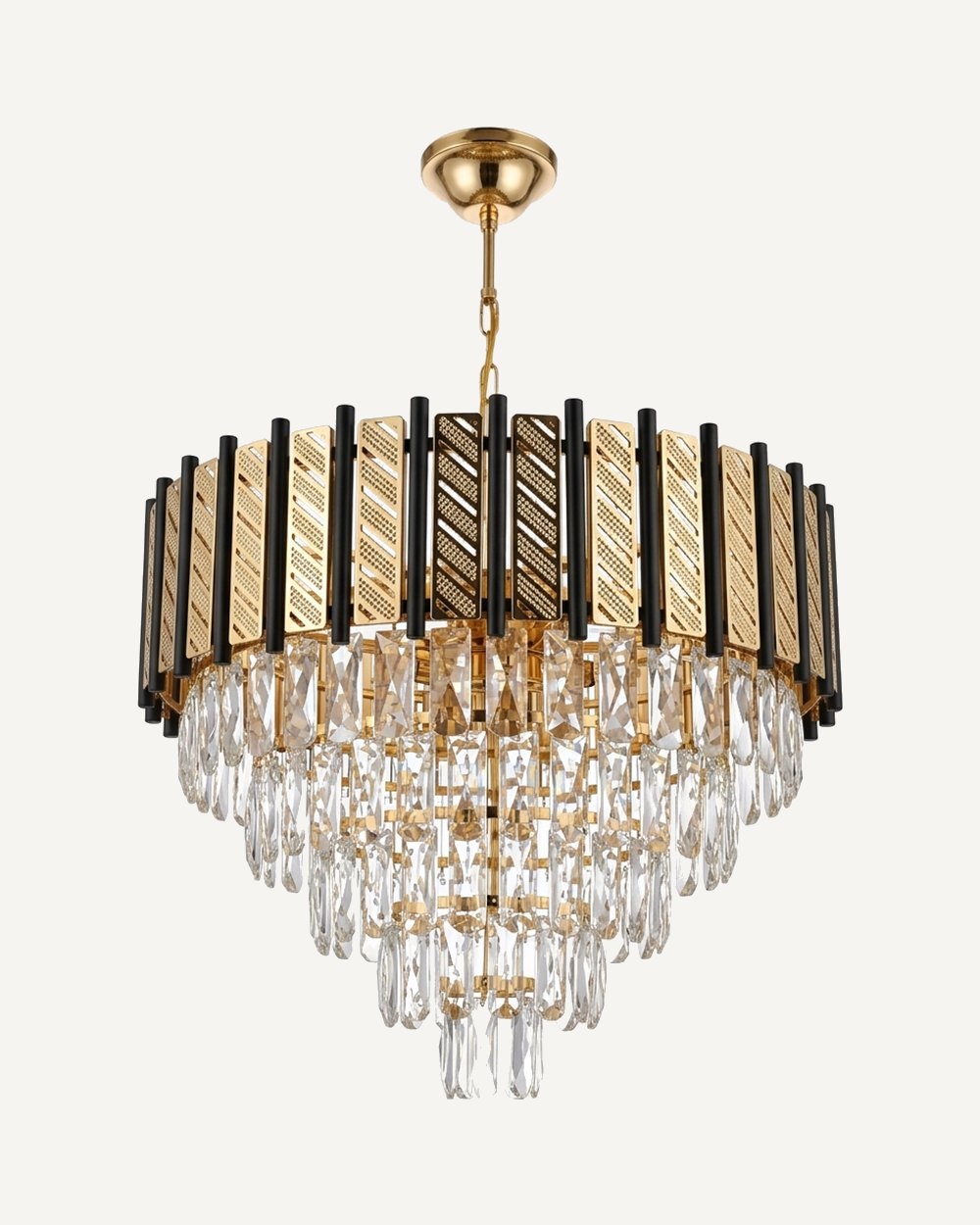 Crystal Drum Chandelier - Two-Tone